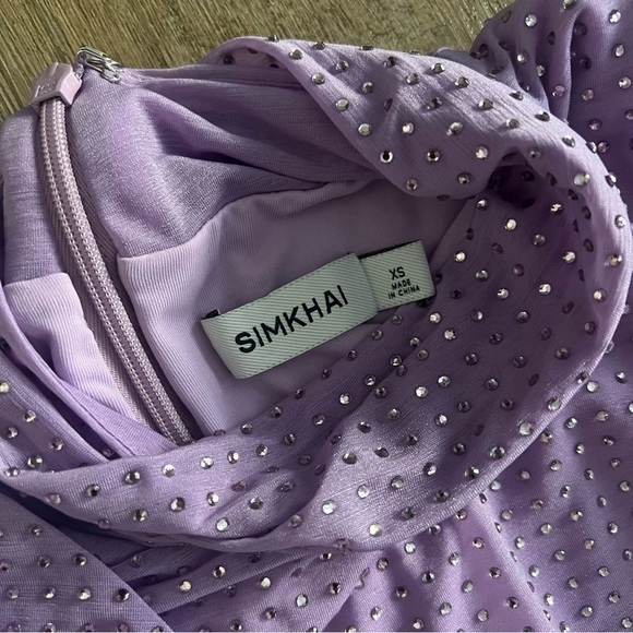 Jonathan Simkhai Abrah Embellished Party Cocktail Dress - Purple - Size XS - Picture 10 of 15